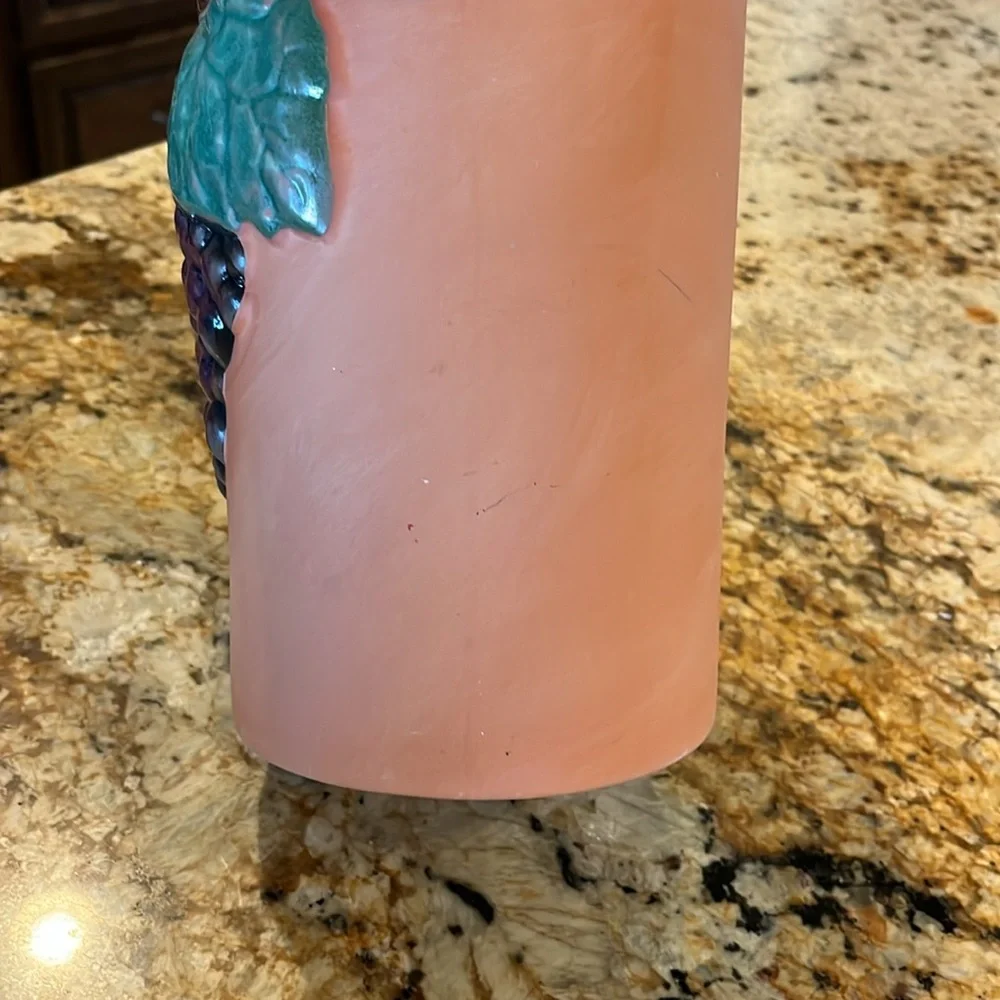 Pier 1 Vintage Hand Painted Clay Wine Chiller